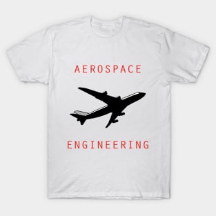 Aerospace engineering text and airplane picture T-Shirt